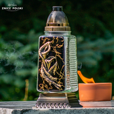 Znicz Polski L1240 Kalla Marmur złoty 29 cm