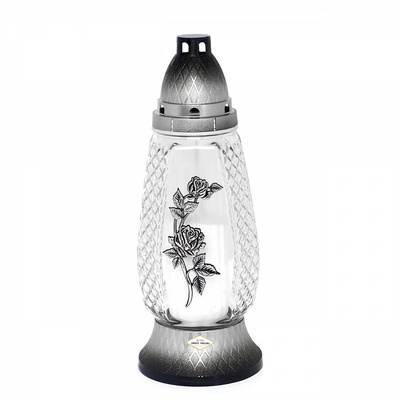 Znicz Polski Z548 Róża szklany 29 cm