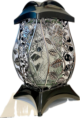 Znicz Cenula Pióra Róże Metaliczne 34 cm