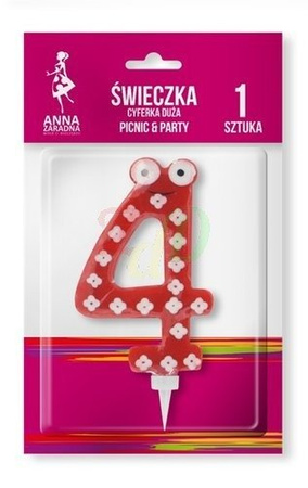 ANNA ZARADNA Świeczka urodzinowa cyfra 4 na tort