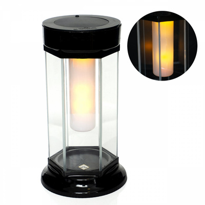 Znicz Kapliczka Sześcian Solarny LED Czarny 24 cm
