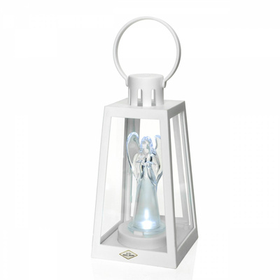 Znicz Latarnia LED Aniołek 16/22/ biała 20 cm