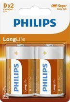 PHILIPS LONGLIFE D (R20) 1.5V baterie 2 szt.