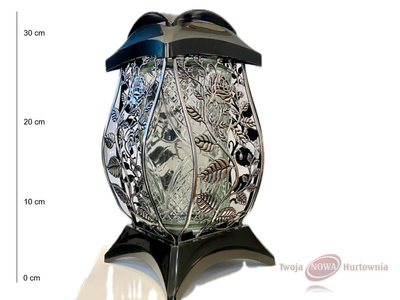 Znicz Cenula Pióra Róże Metaliczne 34 cm