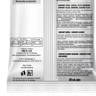 LUBA Ściereczki Antybakteryjne Szyby Lustra 32 szt.