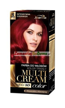 JOANNA Multi Cream 34 intensywna czerwień farba