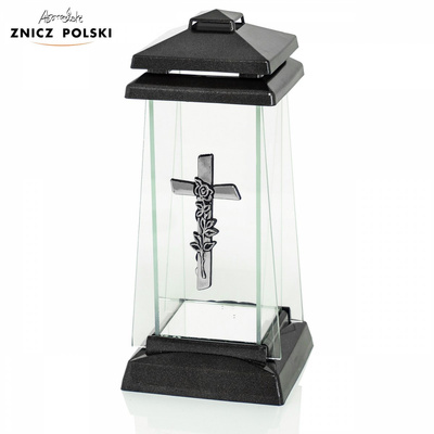 Znicz Kapliczka Trapez C Mini Krzyż 27 cm