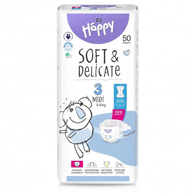 Pieluszki Bella Happy 3 Midi 5-9 kg 50 szt.