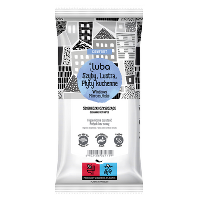 LUBA Ściereczki Antybakteryjne Szyby Lustra 32 szt.