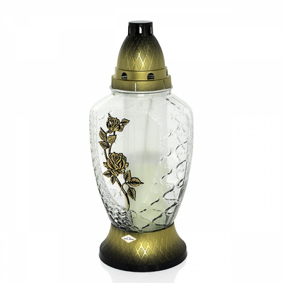 Znicz Polski L1435 Róża Pnąca szklany 29 cm