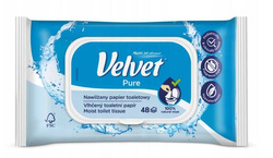 VELVET Pure nawilżany papier toaletowy 42 szt.