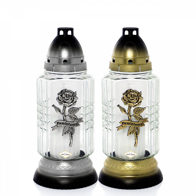 Znicz Polski Z539 Róża Pamiętamy szklany 25 cm