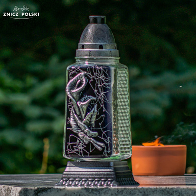 Znicz Polski L1240 Kalla Marmur srebrny 29 cm