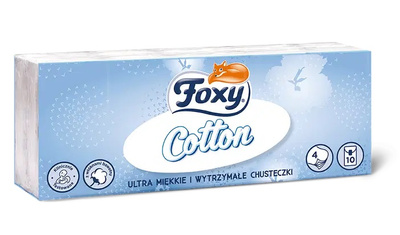 FOXY Cotton chusteczki higieniczne 10 paczek