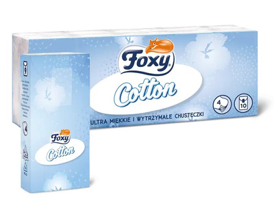 FOXY Cotton chusteczki higieniczne 10 paczek