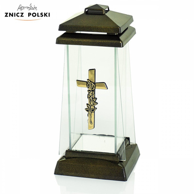 Znicz Kapliczka Trapez C Mini Krzyż 27 cm