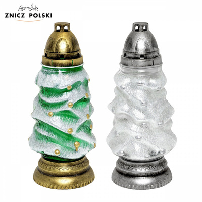 Znicz świąteczny Boże Narodzenie CHS zielony 28 cm