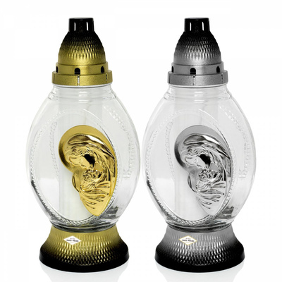 Znicz Polski Owal Duży Maryjka szklany 30 cm