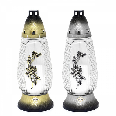 Znicz Polski Z548 Róża szklany 29 cm