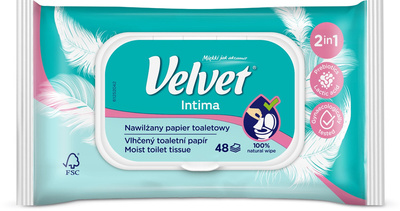 Velvet Intima nawilżany papier toaletowy 48 szt.