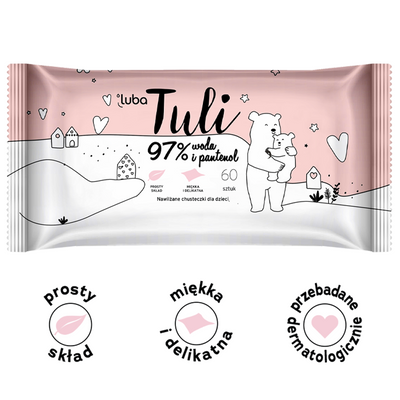 LUBA Chusteczki Nawilżane Tuli 97% Woda i Pantenol