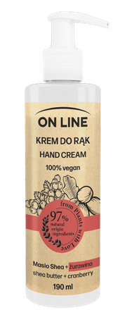 ON LINE wegan krem do rąk Żurawina Shea 190ml