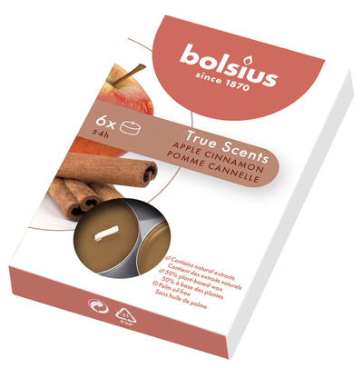 BOLSIUS podgrzewacze jabłko z cynamonem 6 szt.