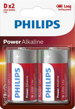 BATERIA PHILIPS LR20 1.5V (2 SZT.) POWER ALKALINE