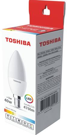 Żarówka LED TOSHIBA E14 5W 470 LM 3000K świeczka