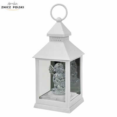 Znicz Latarnia LED Aniołek 8/18/YZE Biały 27 cm