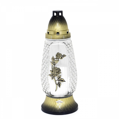 Znicz Polski Z548 Róża szklany 29 cm