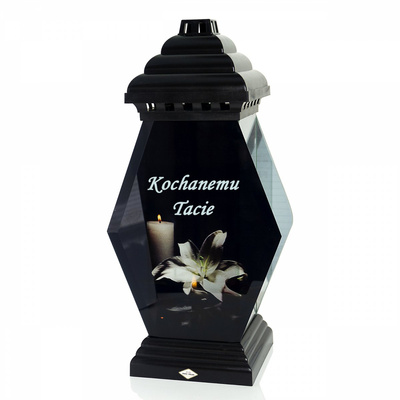 Znicz Frez Lilia czarny Dedykacja 39 cm