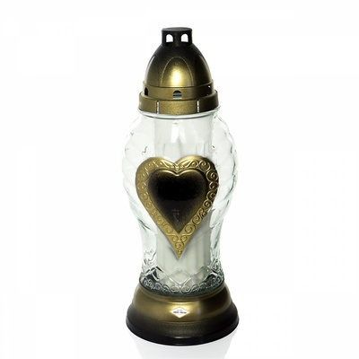 Znicz Polski Z343 serce szklany 28 cm