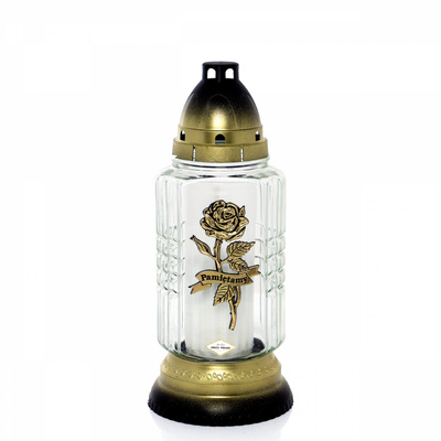 Znicz Polski Z539 Róża Pamiętamy szklany 25 cm