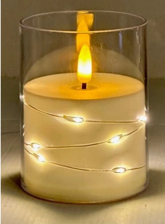 SUBITO Świeca LED z łańcuchem LED RF370 H125