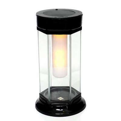 Znicz Kapliczka Sześcian Solarny LED Czarny 24 cm